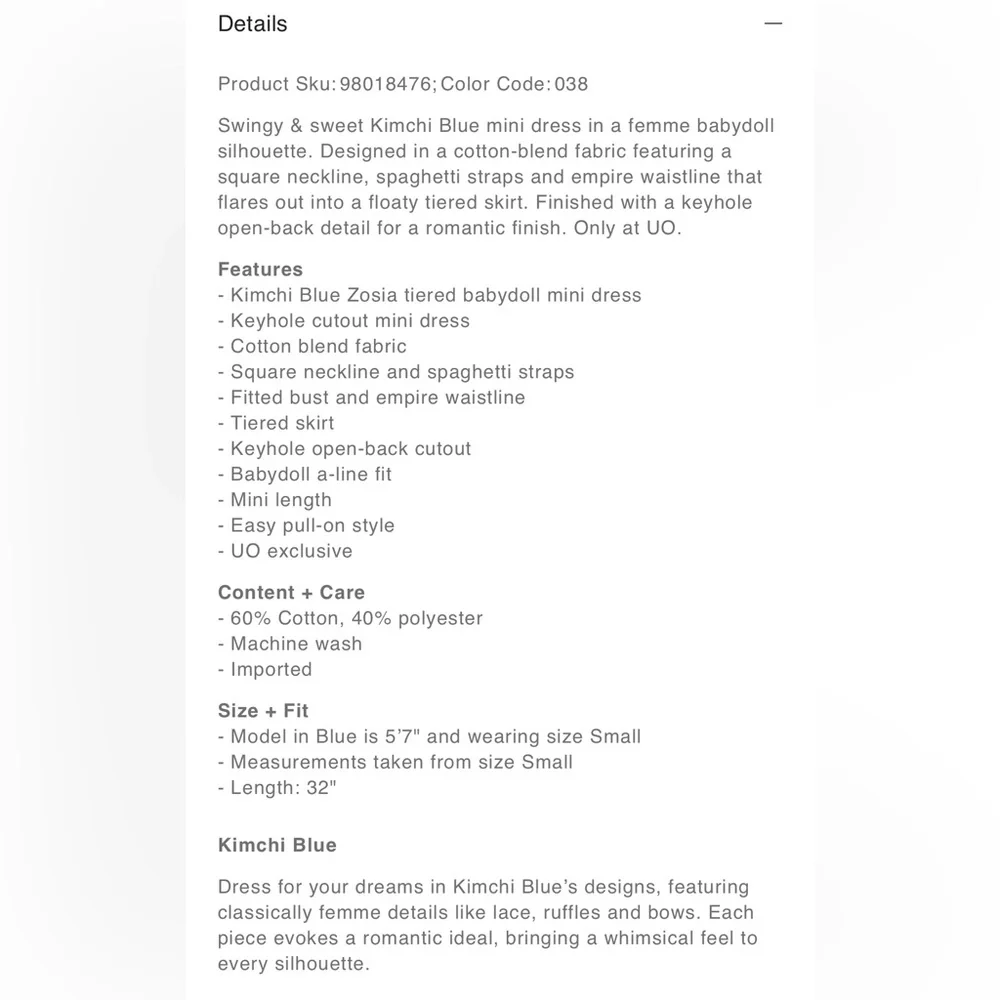 Urban Outfitters Kimchi Blue Zosia Tiered Babydoll Mini Dress, Green, Size S - Picture 6 of 8